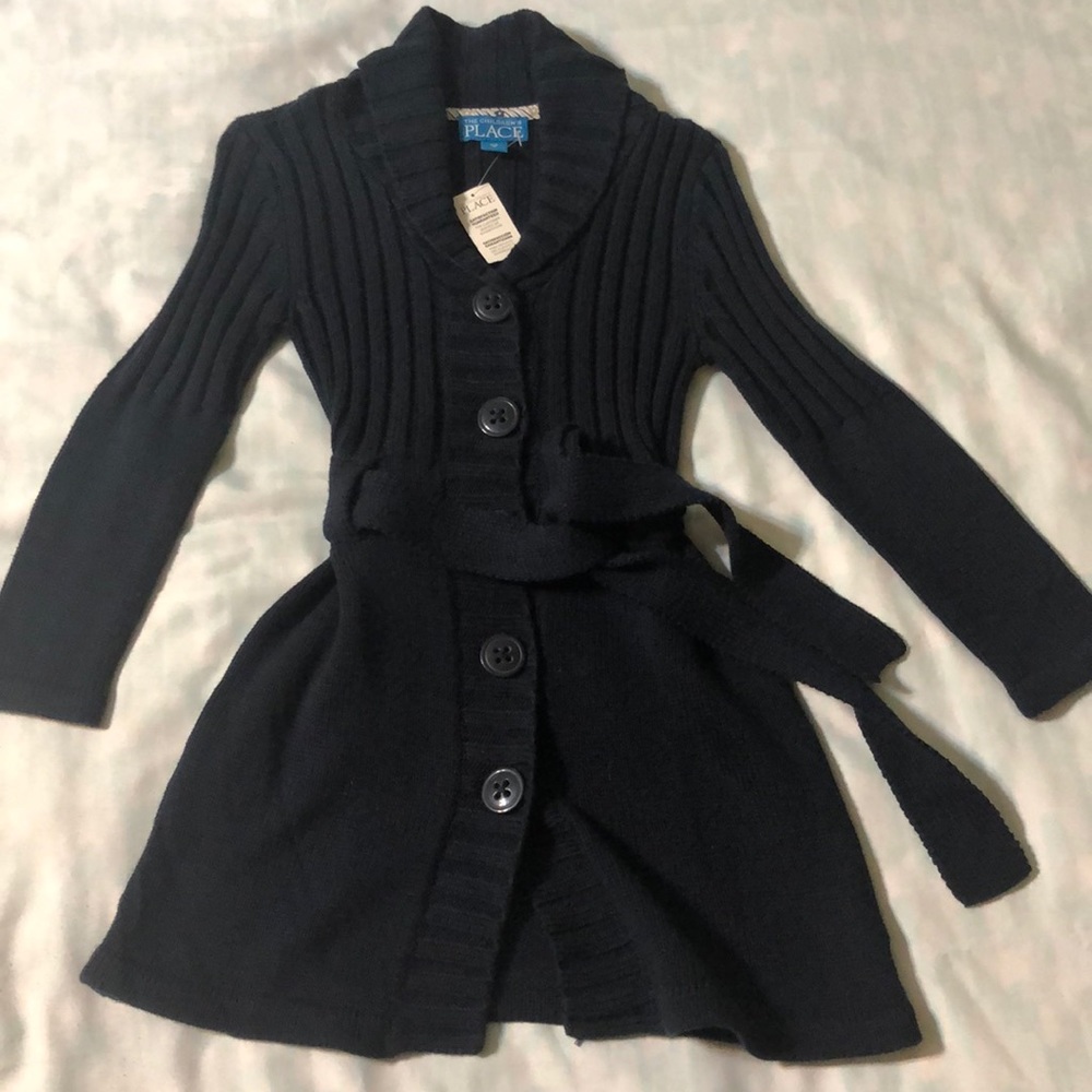 Girl sweater long jacket Navy